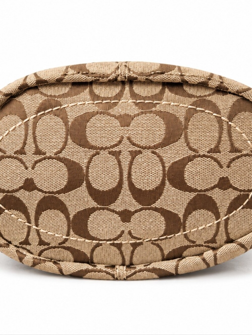 NEW Coach Bleeker Khaki Signature Canvas Duffle/Bucket With Brass Hardwre - Picture 7 of 16